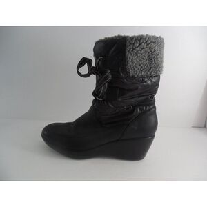 Sperry Winter Boots Sz 7.5M‎ Women Black Lace Up Faux Lining Boho Ski Outerwear
